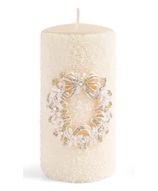 Świeca WIANEK GLAMOUR walec duży 7xh15cm parafinowa kremowa