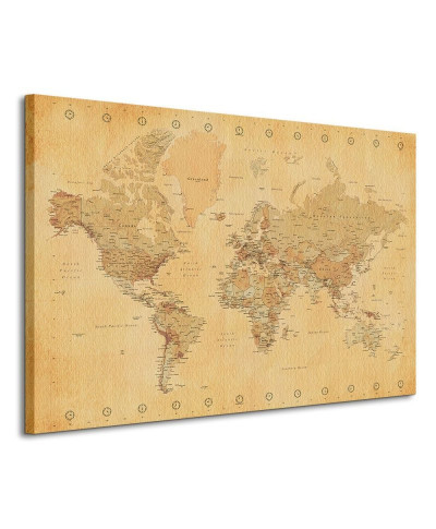 Obraz do sypialni - World Map (Vintage Style)