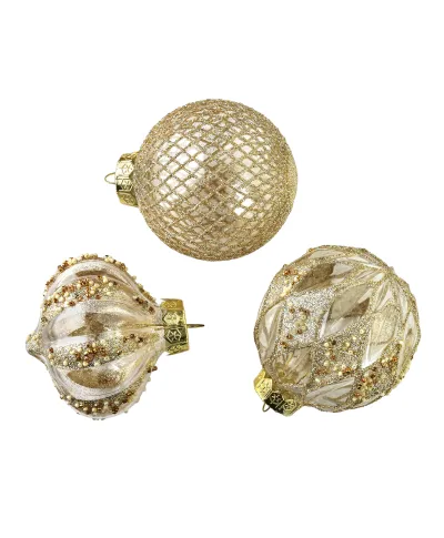 SANTA LILA Komplet 9 bombek złotych