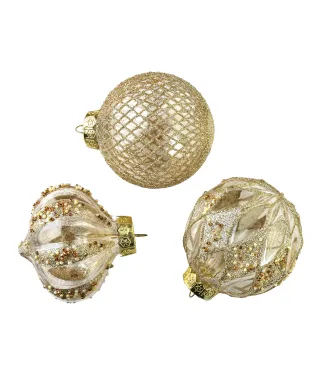 SANTA LILA Komplet 9 bombek złotych