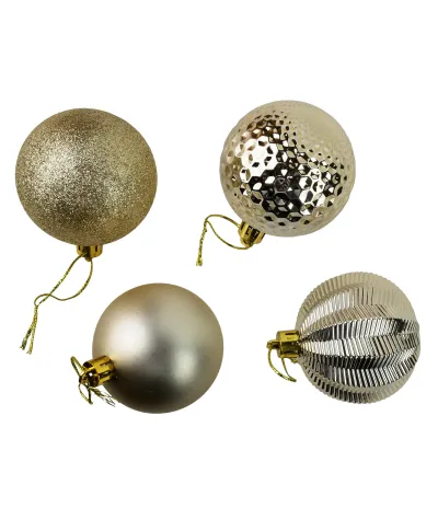 SANTA LILA Komplet 16 bombek złote