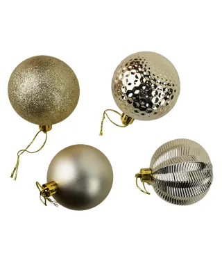 SANTA LILA Komplet 16 bombek złote