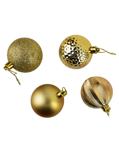 SANTA LILA Komplet 16 bombek złote