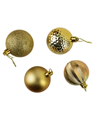 SANTA LILA Komplet 16 bombek złote