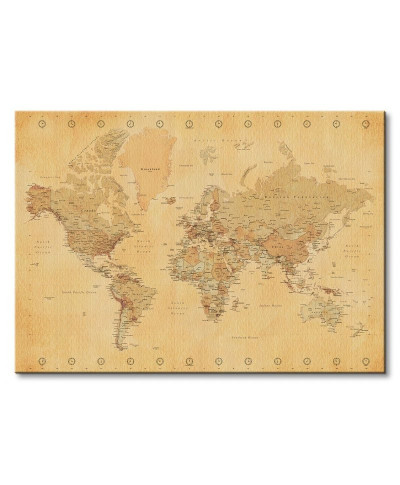 Obraz do sypialni - World Map (Vintage Style)