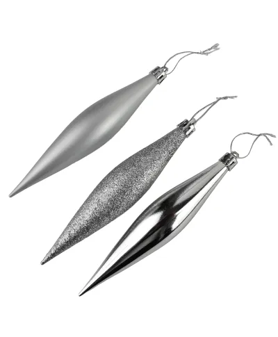 SANTA LILA Komplet 8 bombek sople srebrny