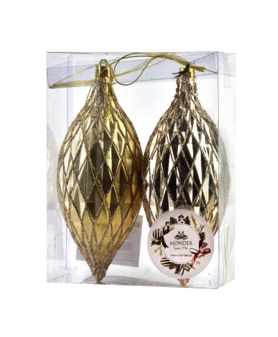 SANTA LILA Komplet 2 bombek złotych