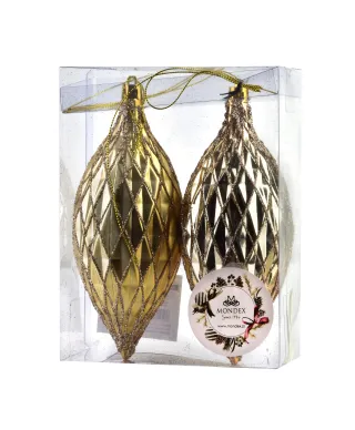 SANTA LILA Komplet 2 bombek złotych