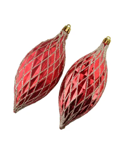 SANTA LILA Komplet 2 bombek czerwone