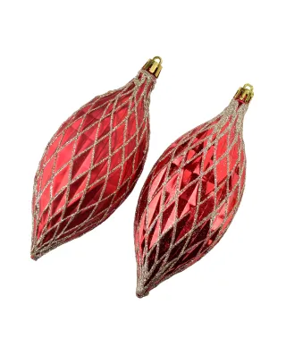 SANTA LILA Komplet 2 bombek czerwone