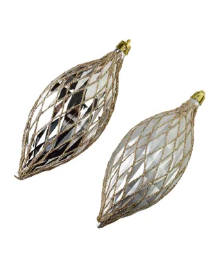 SANTA LILA Komplet 2 bombek srebrnych