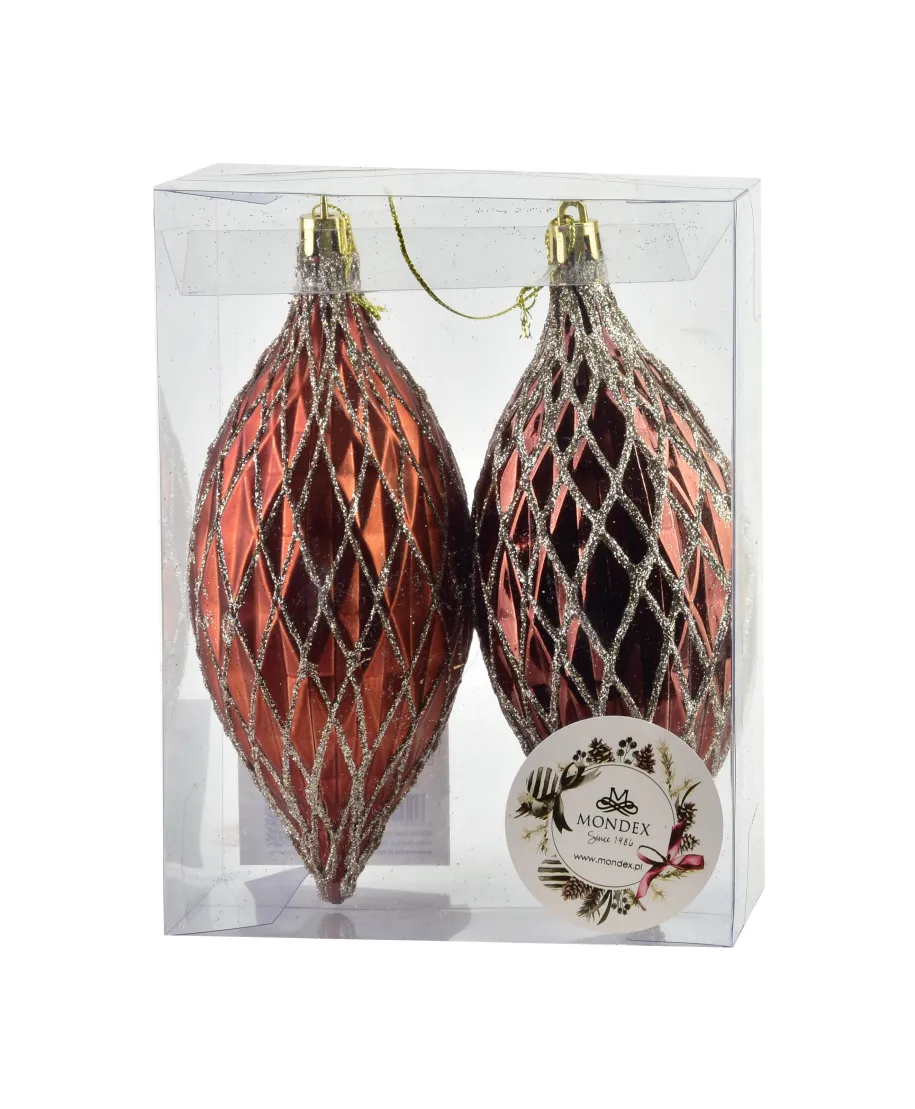 SANTA LILA Komplet 2 bombek miedzianych