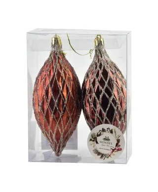 SANTA LILA Komplet 2 bombek miedzianych