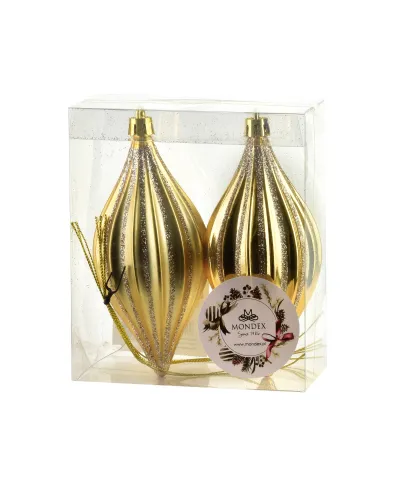 SANTA LILA Komplet 2 bombek złotych