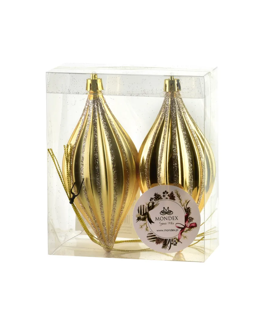 SANTA LILA Komplet 2 bombek złotych