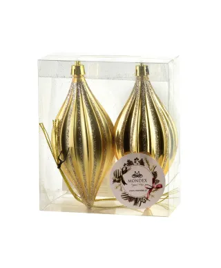 SANTA LILA Komplet 2 bombek złotych