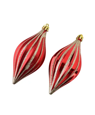 SANTA LILA Komplet 2 bombek czerwonych