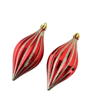 SANTA LILA Komplet 2 bombek czerwonych