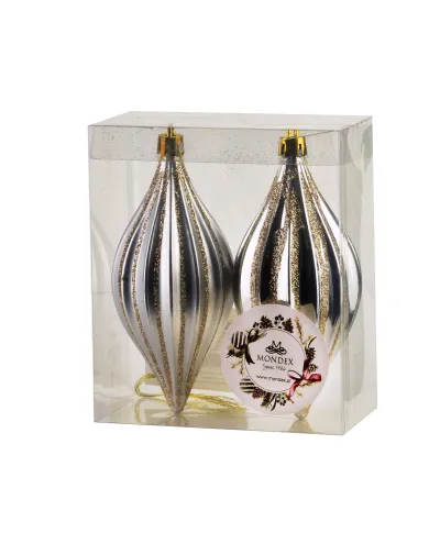 SANTA LILA Komplet 2 bombek srebrnych