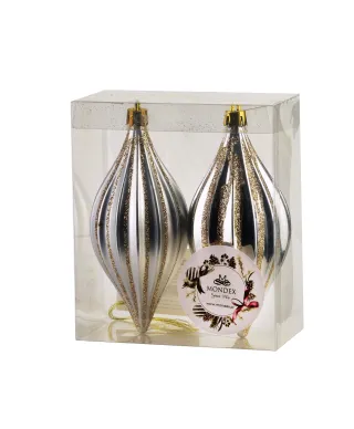 SANTA LILA Komplet 2 bombek srebrnych