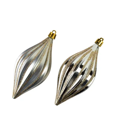 SANTA LILA Komplet 2 bombek srebrnych