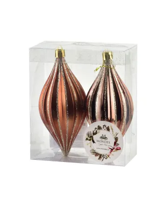 SANTA LILA Komplet 2 bombek 5,5x13,5cm