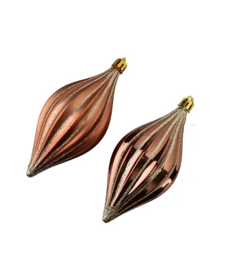 SANTA LILA Komplet 2 bombek 5,5x13,5cm