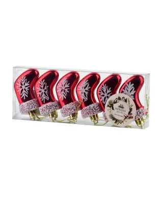 SANTA LILA Komplet 6 bombek Skarpeta Świ 1,5x7,5x4cm