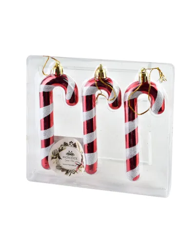 SANTA LILA Komplet 3 bombek 4,5x12,5cm