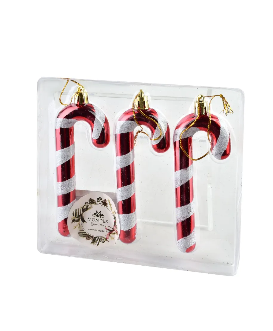 SANTA LILA Komplet 3 bombek 4,5x12,5cm