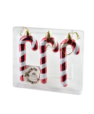 SANTA LILA Komplet 3 bombek 4,5x12,5cm