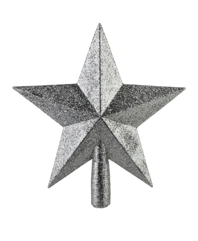 SANTA LILA Czubek na choinkę srebrny 19x20cm