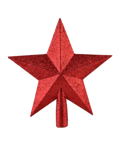 SANTA LILA Czubek na choinkę Gwiazda 20cm czerwony