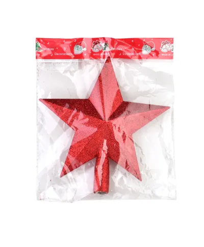 SANTA LILA Czubek na choinkę Gwiazda 20cm czerwony