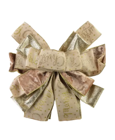 SANTA LILA Kokarda 32x130cm beżowo-złoty