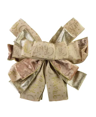 SANTA LILA Kokarda 32x130cm beżowo-złoty