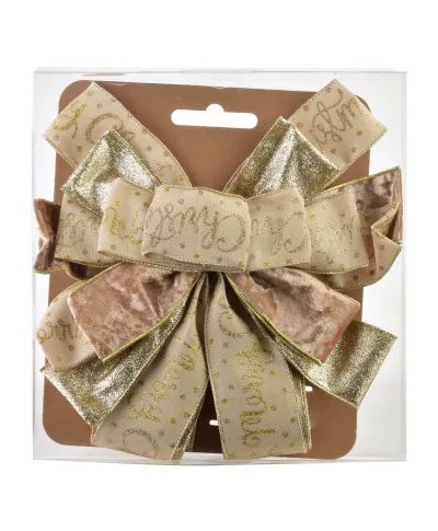 SANTA LILA Kokarda 32x130cm beżowo-złoty