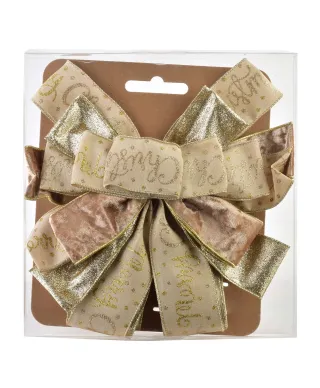 SANTA LILA Kokarda 32x130cm beżowo-złoty