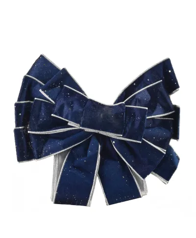 SANTA LILA Kokarda 32x130cm grantowy, srebrna obwódka