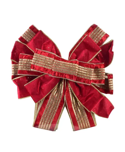 SANTA LILA Kokarda 32x130cm czerwony  ze złotem