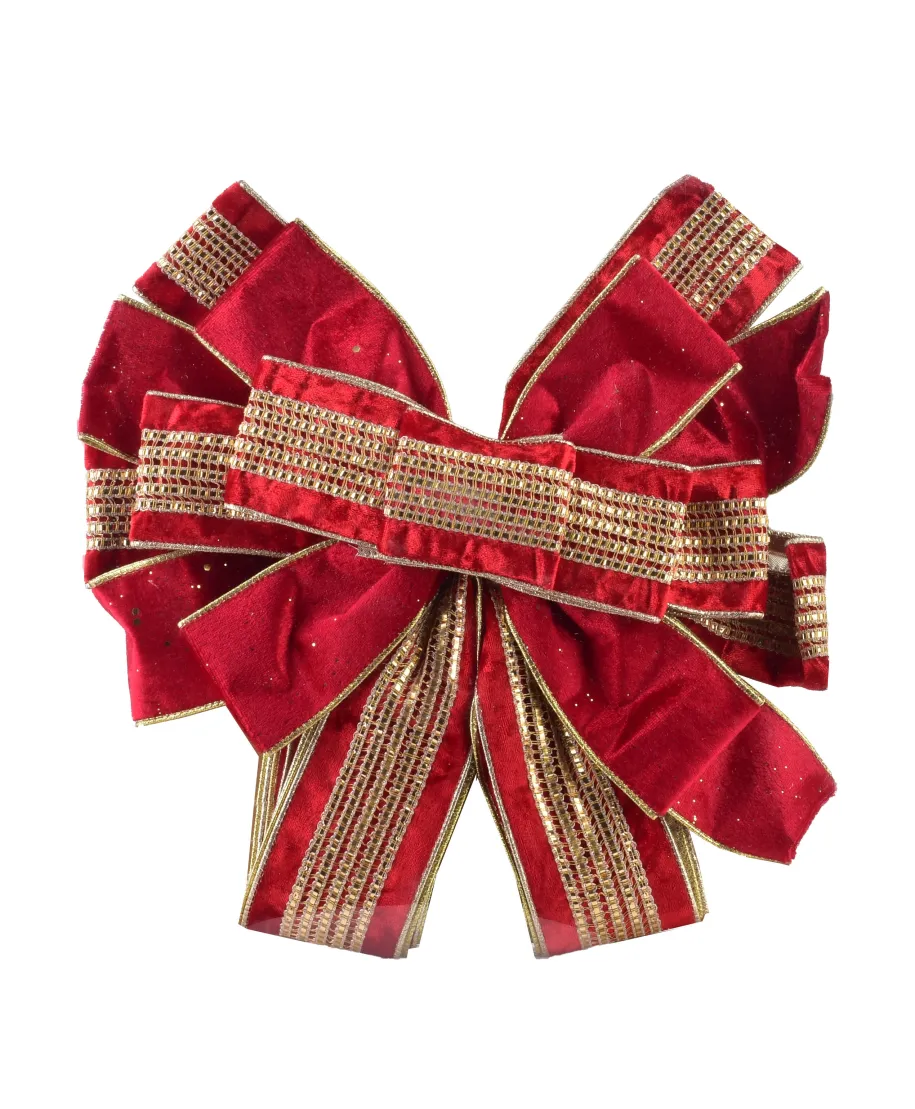 SANTA LILA Kokarda 32x130cm czerwony  ze złotem