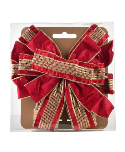 SANTA LILA Kokarda 32x130cm czerwony  ze złotem