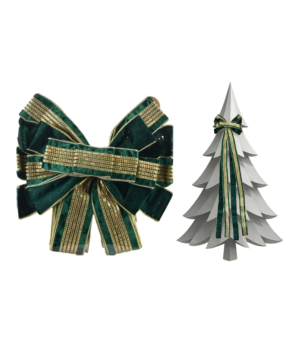 SANTA LILA Kokarda 32x130cm zielony velvet