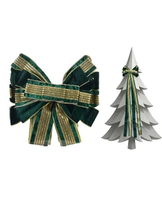 SANTA LILA Kokarda 32x130cm zielony velvet