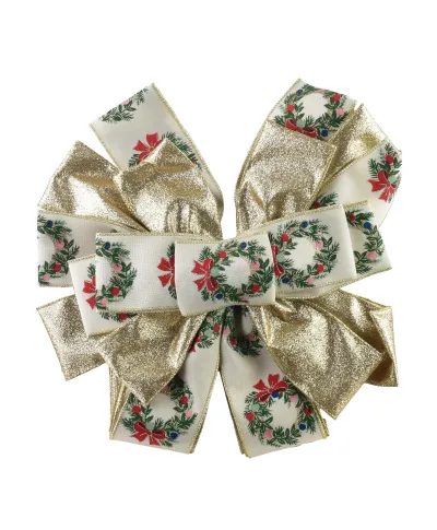 SANTA LILA Kokarda 32x130cm beż złoto wianek