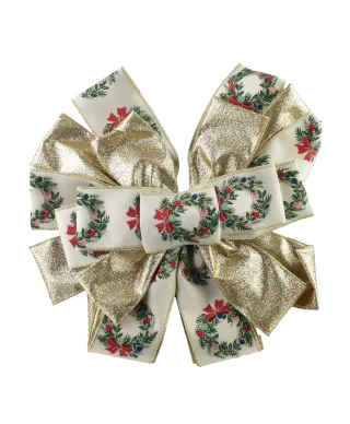 SANTA LILA Kokarda 32x130cm beż złoto wianek