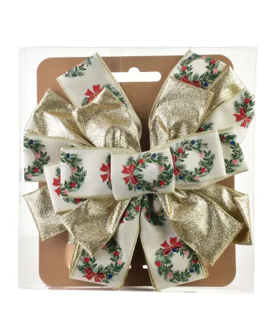 SANTA LILA Kokarda 32x130cm beż złoto wianek