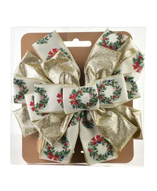 SANTA LILA Kokarda 32x130cm beż złoto wianek
