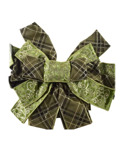 SANTA LILA Kokarda 32x130cm zielona krata