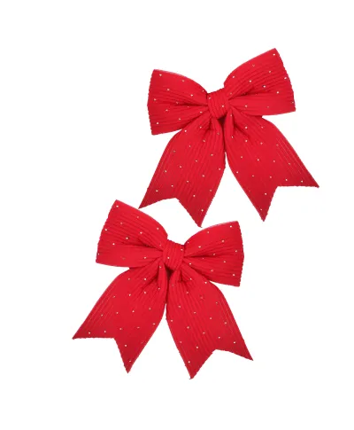 SANTA LILA Komplet 2 kokard 13,5x14,5cmx1cm cyrkonie